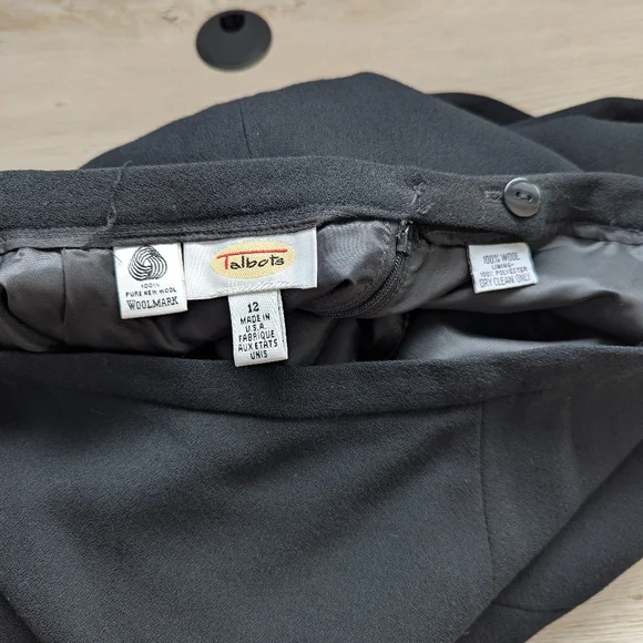 Talbots Vintage Black Wool Midi Shirt Women's 12 - Picture 6 of 8